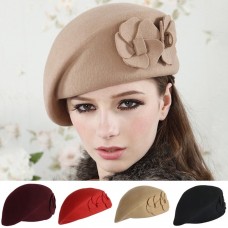 Vintage Mujers Winter Warm Wool Felt Solid French Beret Beanie Pillbox Hat Lot  eb-89172526